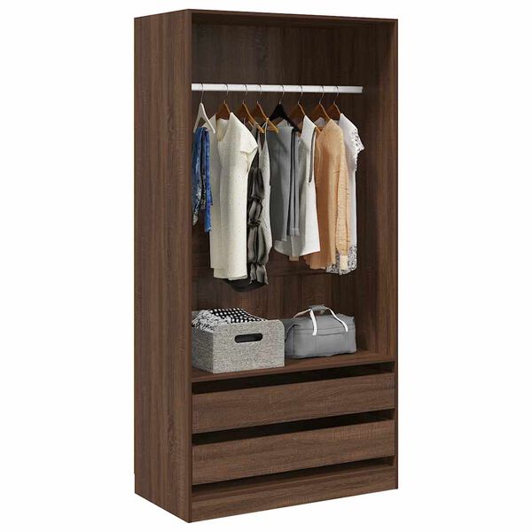 vidaXL Wardrobe Smoked Oak 100x50x200 cm Engineered Wood