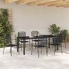 vidaXL Garden Dining Set 7 pcs Black Powder-Coated Steel
