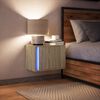 vidaXL Wall-mounted Bedside Cabinet with LED Lights Sonoma Oak