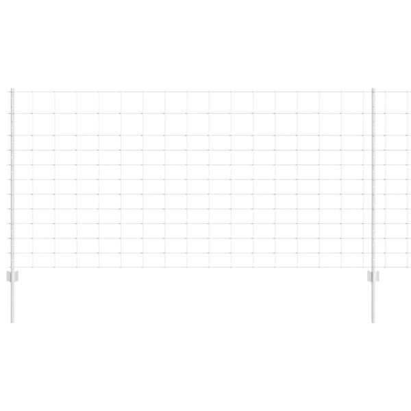 vidaXL Fence with Post Silver 1.2 x 25 m Steel