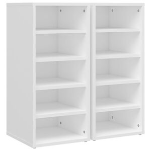 vidaXL Shoe Cabinets 2 pcs White 31.5x35x70 cm Engineered Wood