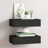 vidaXL Wall-mounted Drawer Shelves 2 pcs Black 40x23.5x10cm MDF
