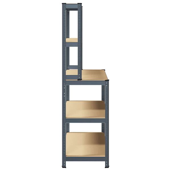 vidaXL 5-Layer Work Table with Shelves Anthracite Steel&Engineered Wood