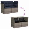 vidaXL Garden Sofa with Cushion 8 pcs Grey and navy Poly rattan