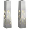 vidaXL Solar LED Pathway Light 2 pcs Warm White 18 x 18 x 80 cm