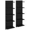vidaXL Wall Shelf 2 pcs Black Oak 30 x 15 x 100 cm Engineered Wood