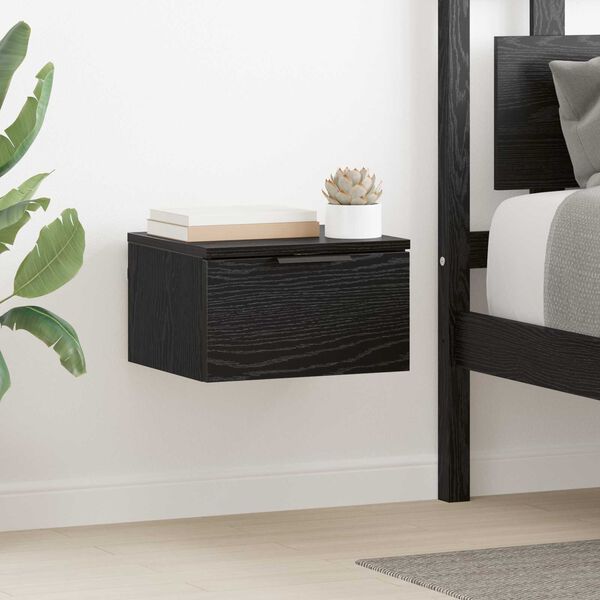 vidaXL Bedside Cabinet Black Oak 34 x 30 x 20 cm Engineered Wood