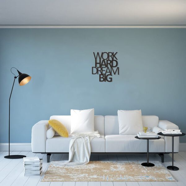 Homemania Wall Decoration Words 65x70 cm Steel Black