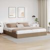 vidaXL Storage Bed with Mattress Cappucino 200 x 200 cm Faux leather