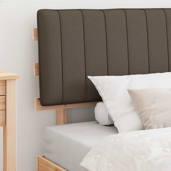 vidaXL Bed Frame with Upholstered Headboard Taupe 100 x 200 cm