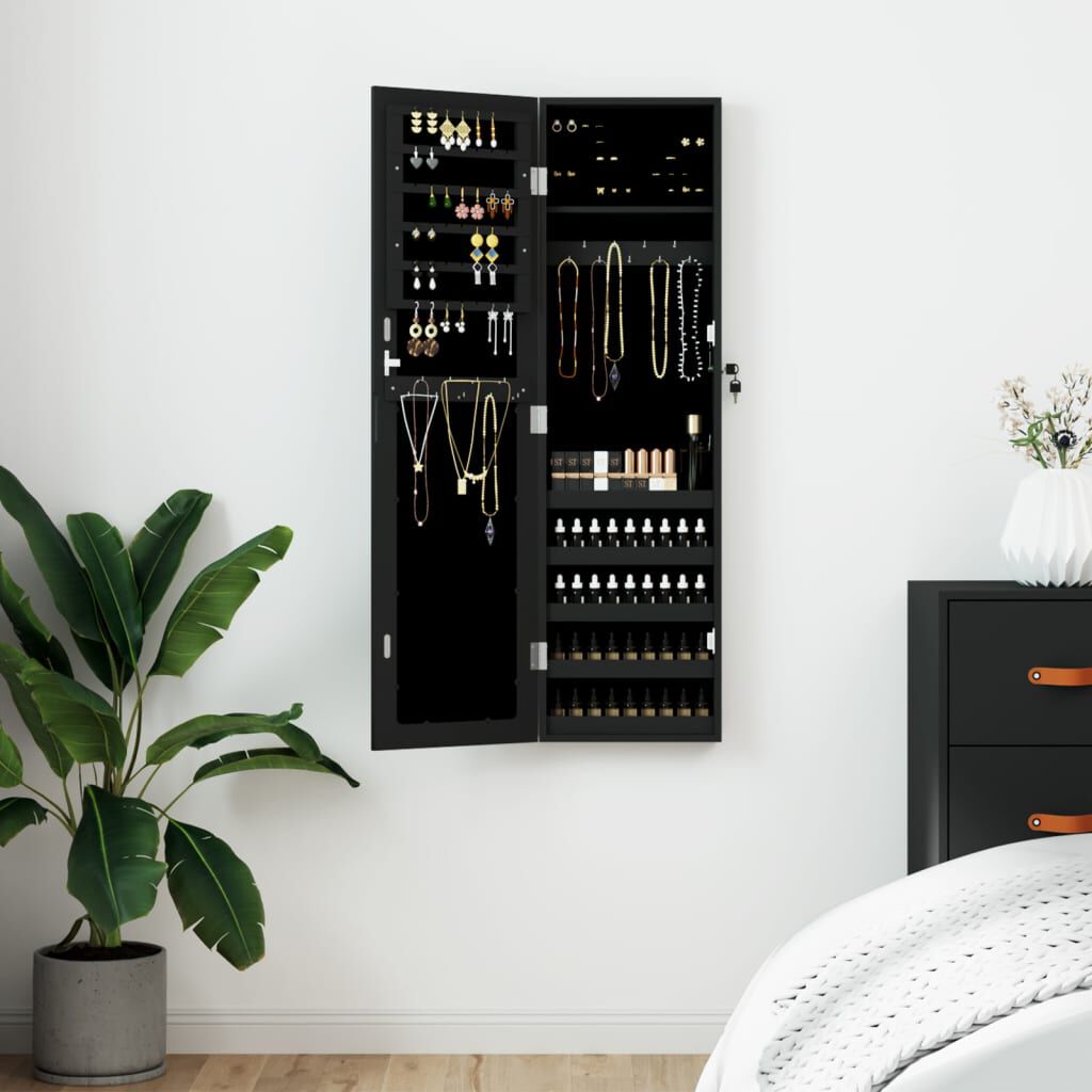 Full length mirror jewelry store armoire wall mount