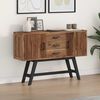 vidaXL TV Stand with Drawer Natural 110 x 30 x 75 cm Solid Teak Wood