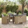 vidaXL Garden Dining Set 5 pcs Beige Poly Rattan