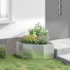 vidaXL Corner Planter Silver 60 x 60 x 35 cm Galvanised steel