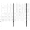 vidaXL Chainlink Fence with Post 10 x 1.5 m PVC-Coated Steel Grey Mesh
