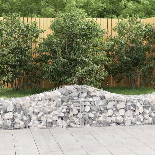 vidaXL Arched Gabion Baskets 30 pcs 200x50x40/60 cm Galvanised Iron