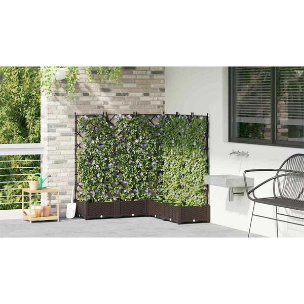 vidaXL Garden Planter 5 pcs Brown 120 x 120 x 125.5 cm Steel