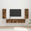 vidaXL TV Wall Cabinet Set 4 pcs Smoked Oak Engineered Wood