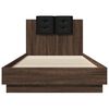 vidaXL Bed Frame with LED without Mattress Brown Oak 100x200 cm