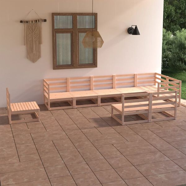vidaXL 9 Piece Garden Lounge Set Solid Pinewood