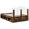 vidaXL Bed Frame Smoked Oak 120 x 200 cm Solid Pine Wood