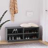 vidaXL Shoe Cabinet Grey 110x34x45 cm Solid Wood Pine
