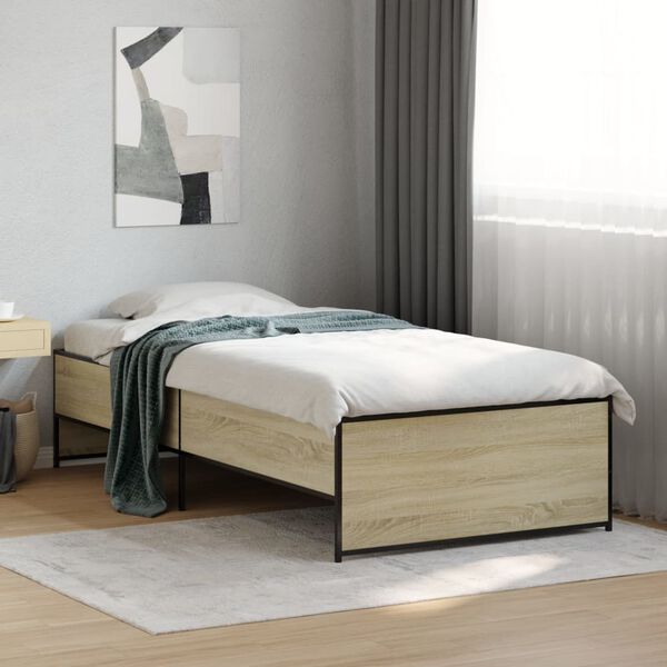 vidaXL Bed Frame without Mattress Sonoma Oak 90x200 cm