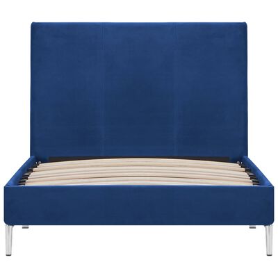 vidaXL Bed Frame Blue Fabric 90x200 cm