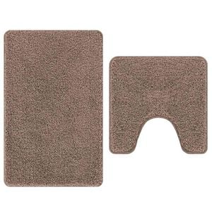 vidaXL Anti-slip Bath Mat Set 2 pcs Brown PP