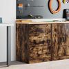 vidaXL Garage Storage Cabinet Smoked Oak 60x51x85 cm Solid Wood Pine