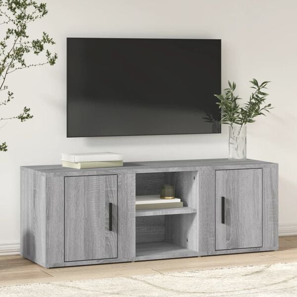 vidaXL TV Cabinet Grey Sonoma 100x31.5x35 cm Engineered Wood