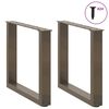 vidaXL Coffee Table Legs U-Shaped 2 pcs Natural Steel 50x(42-43) cm Steel
