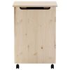 vidaXL Laundry Basket with Wheels RANA 45x45x64 cm Solid Wood Pine