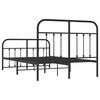 vidaXL Metal Bed Frame without Mattress with Footboard Black 120x200cm