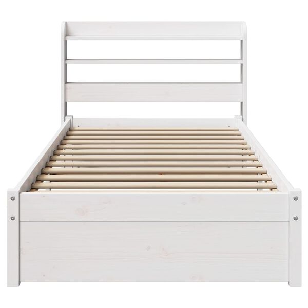 vidaXL Bed Frame with Headboard without Mattress White 90x200 cm