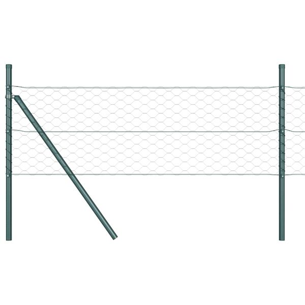 vidaXL Fence Post Green 50 x 1.4 m (50 mm mesh) Steel and PVC