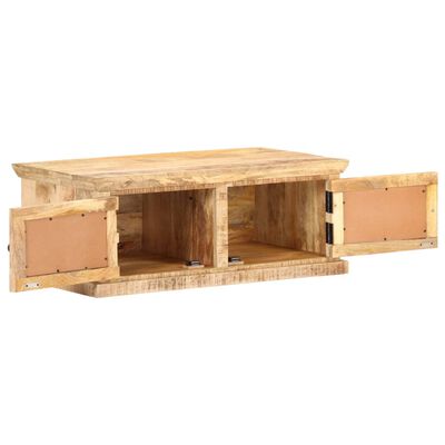 vidaXL Coffee Table 90x50x35 cm Solid Mango Wood and Natural Cane