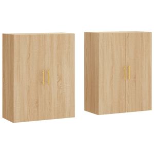 vidaXL Wall Mounted Cabinets 2 pcs Sonoma Oak 69.5x34x90 cm