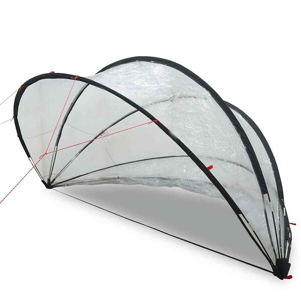 vidaXL Pool Dome Folding Manual Transparent 405 x 405 x 192 cm PVC