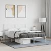 vidaXL Metal Bed Frame without Mattress with Headboard White 140x200cm