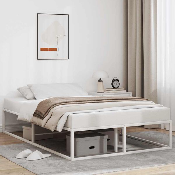 vidaXL Bed Frame without Mattress White 120x200 cm Metal