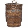 vidaXL Planter Basket with Storage 2 pcs Brown Lacak Rattan