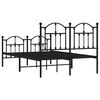 vidaXL Metal Bed Frame without Mattress with Footboard Black 120x190cm