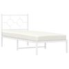 vidaXL Metal Bed Frame without Mattress with Headboard White 80x200cm