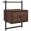 vidaXL Bedside Cabinets Wall-mounted 2 pcs Brown Oak 35x30x51 cm Engineered Wood