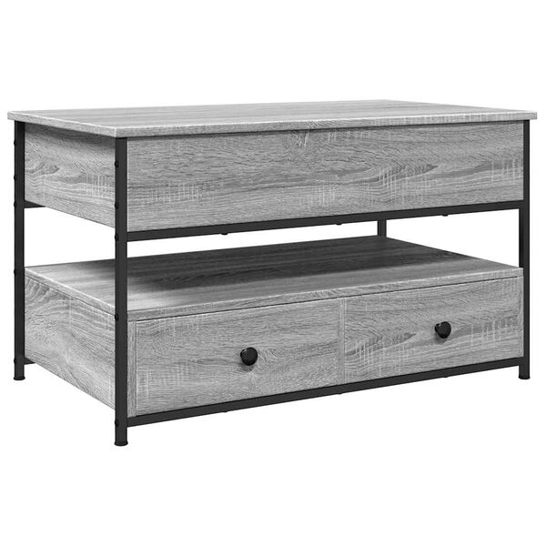 vidaXL Coffee Table Grey Sonoma 85x50x50 cm Engineered Wood and Metal