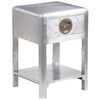 vidaXL Console Table | Silver | Wood frame with aluminium paneling | Compact