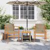 vidaXL Garden Chairs 2 pcs Beige Poly Rattan&Solid Wood