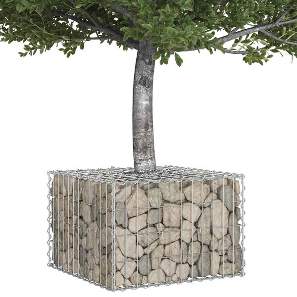 vidaXL Gabion Raised Bed Silver 60 x 60 x 40 cm Galvanised Steel