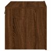 vidaXL Wall-mounted Bedside Cabinet with LED Lights Brown Oak